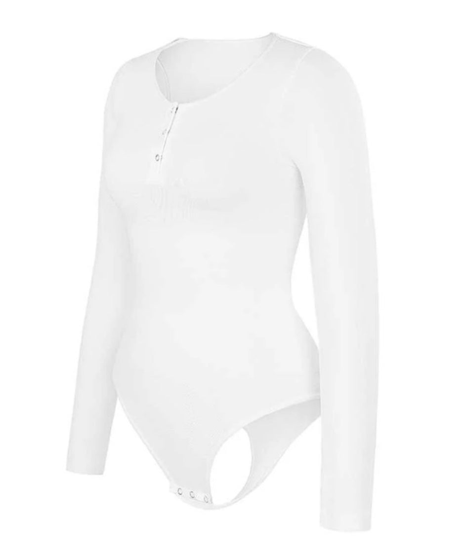 Seamless Long-Sleeve Bodysuit with Snap Closure