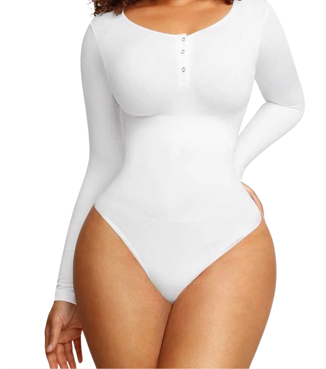 Seamless Long-Sleeve Bodysuit with Snap Closure