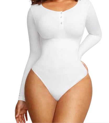 Seamless Long-Sleeve Bodysuit with Snap Closure